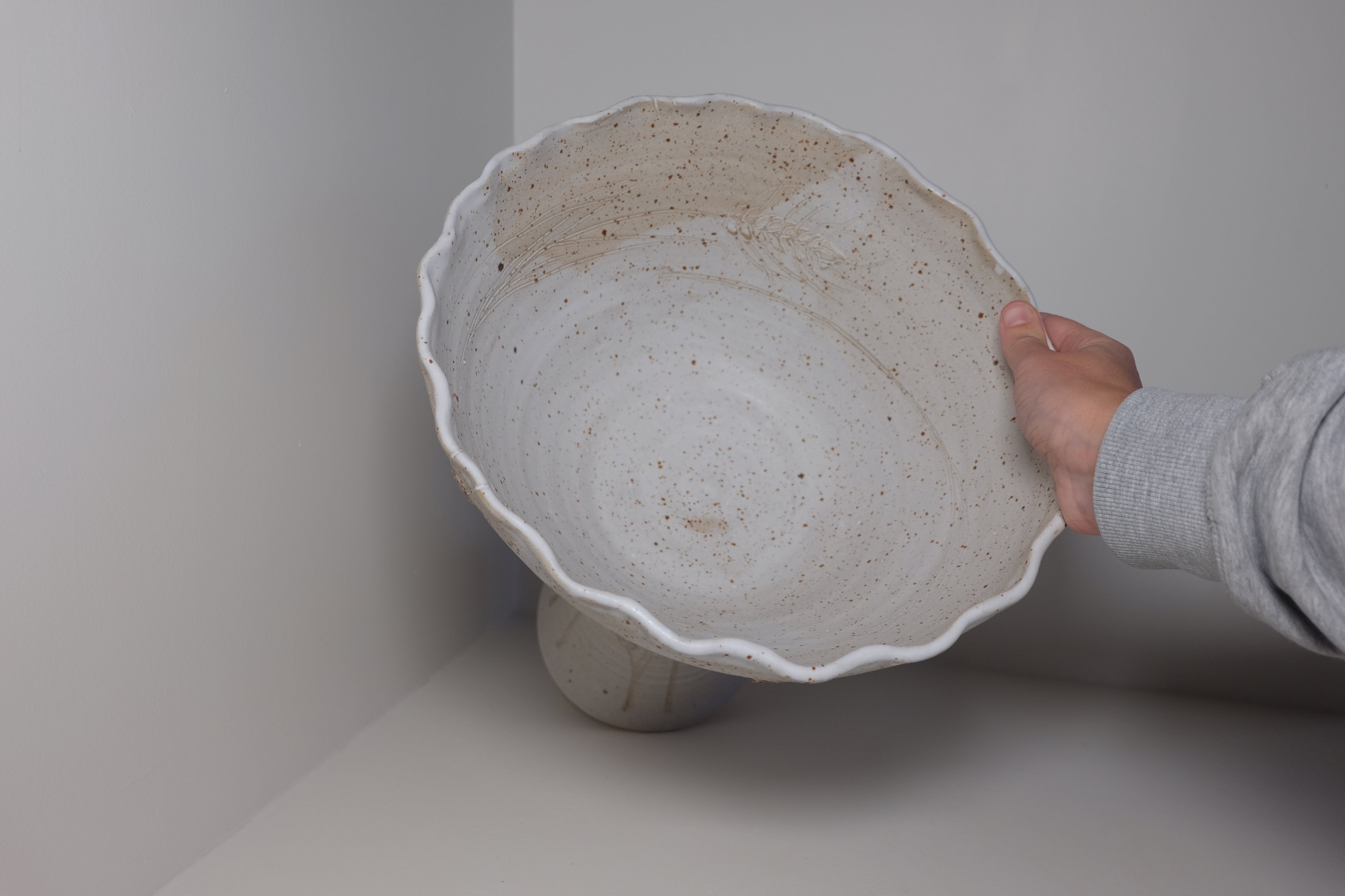 big ikebana vase on feet