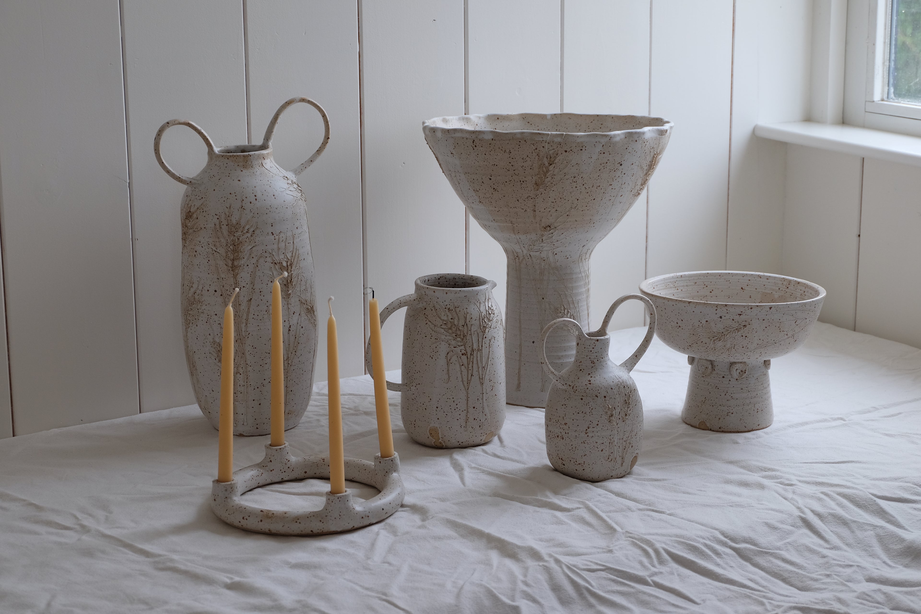 big ikebana vase on feet