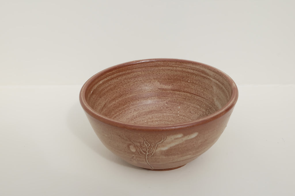 bowl with carved wheat detail