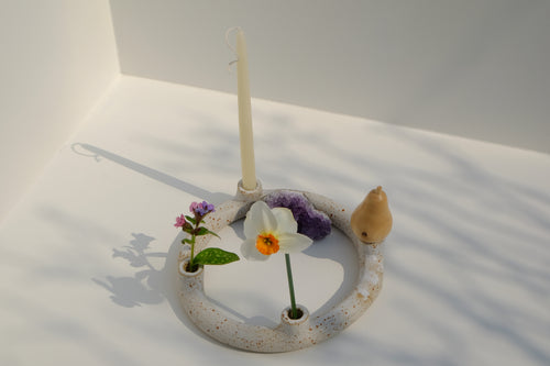 beeswax Candle bleached for Advent/ Season candle holder