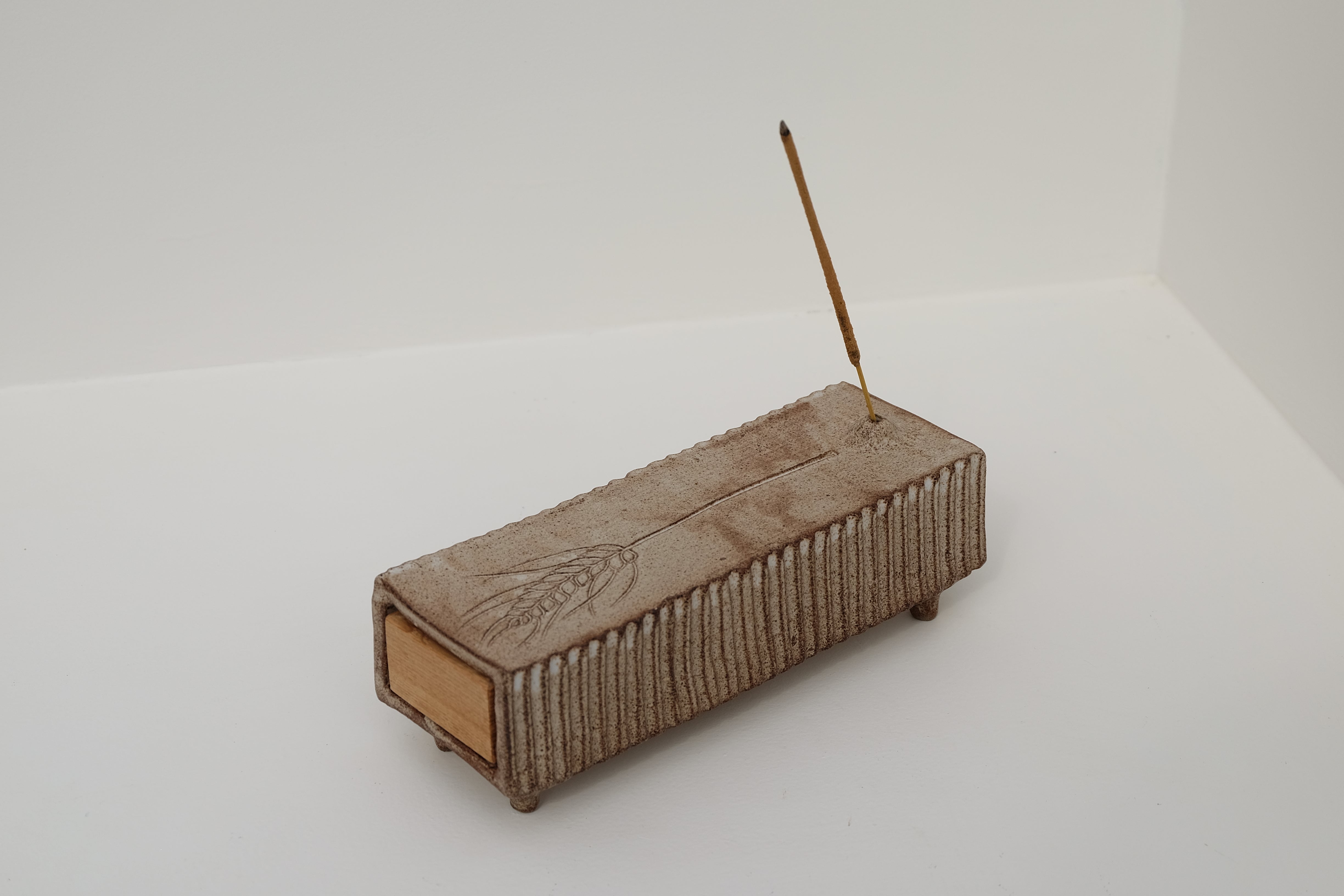 incense box with oakwood drawer